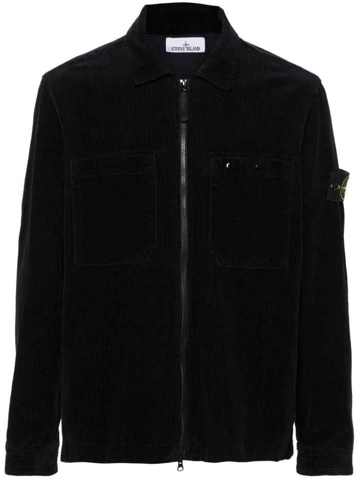 Stone Island Camicia Blu Uomo Velluto Millerighe 5