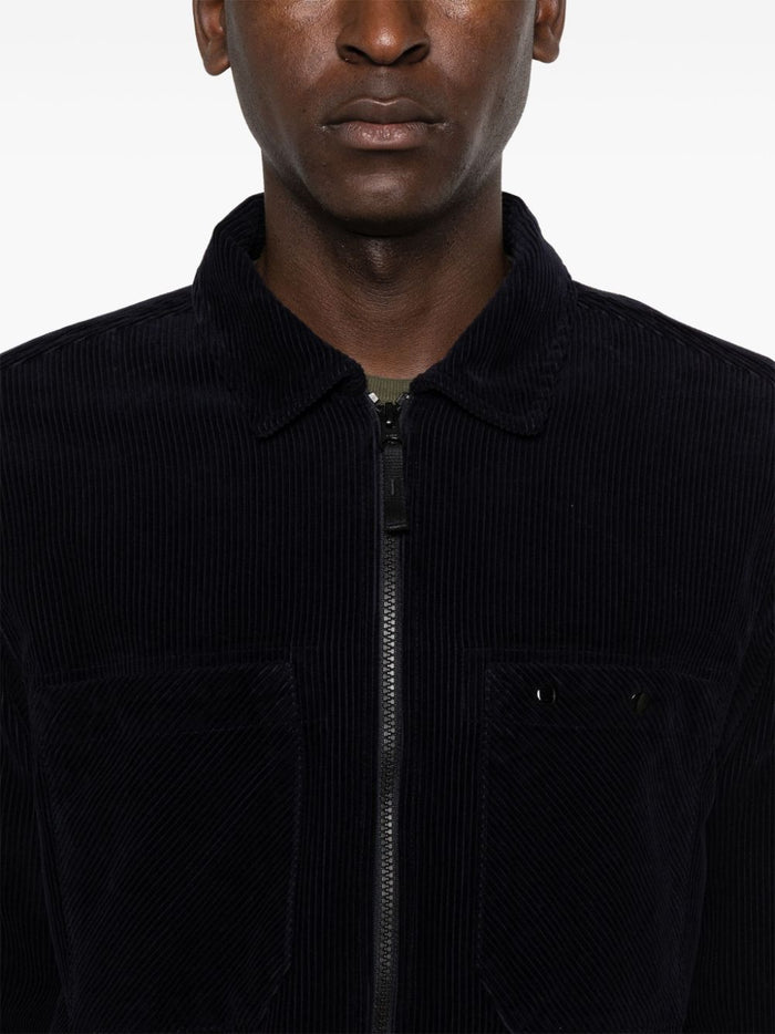 Stone Island Camicia Blu Uomo Velluto Millerighe 4