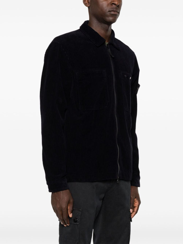 Stone Island Camicia Blu Uomo Velluto Millerighe 2