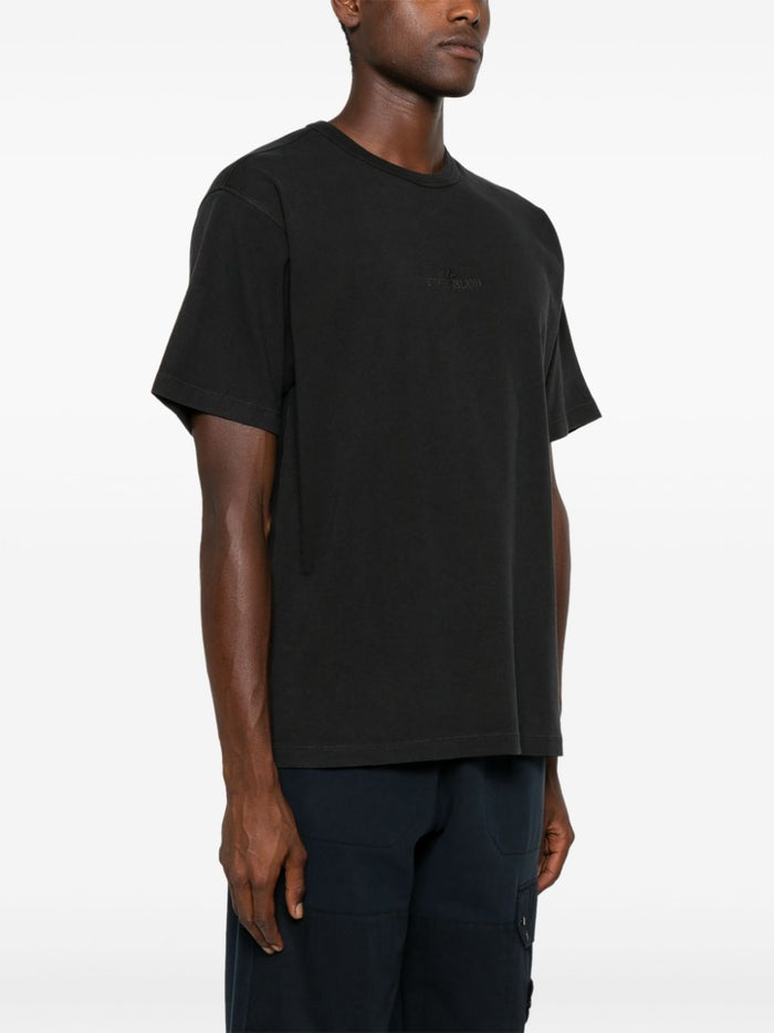 Stone Island T-shirt Black Men's Embroidery Logo 2