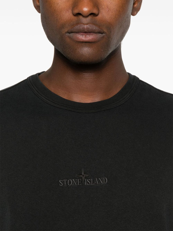 Stone Island T-shirt Black Men's Embroidery Logo 4