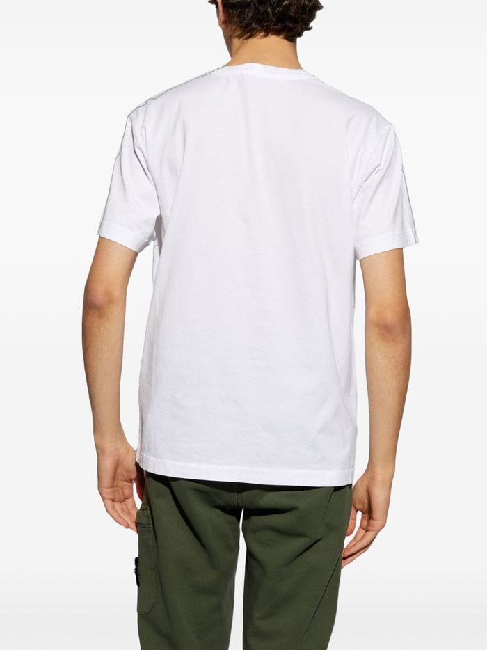 Stone Island T-shirt White Men Micro Patch Logo 3