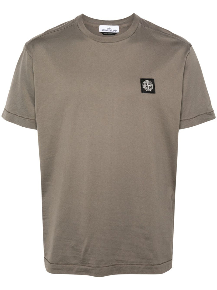 Stone Island Men's Brown T-shirt Micro Patch Logo 5