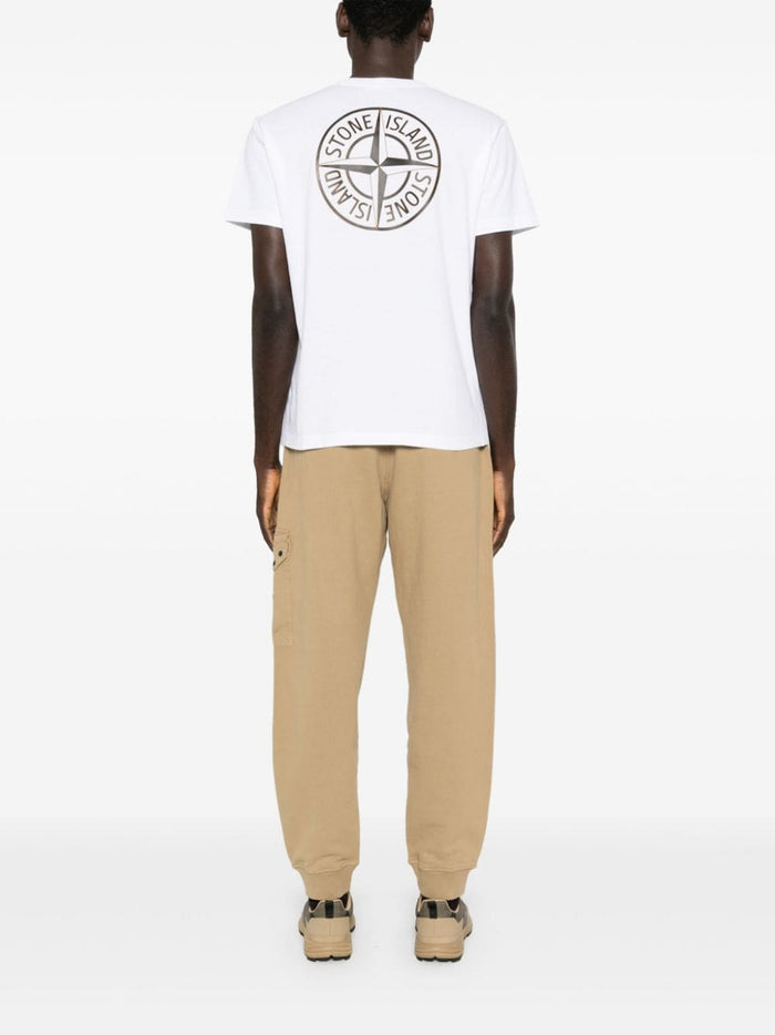 Stone Island T-shirt White Men's Compass Logo Back 2