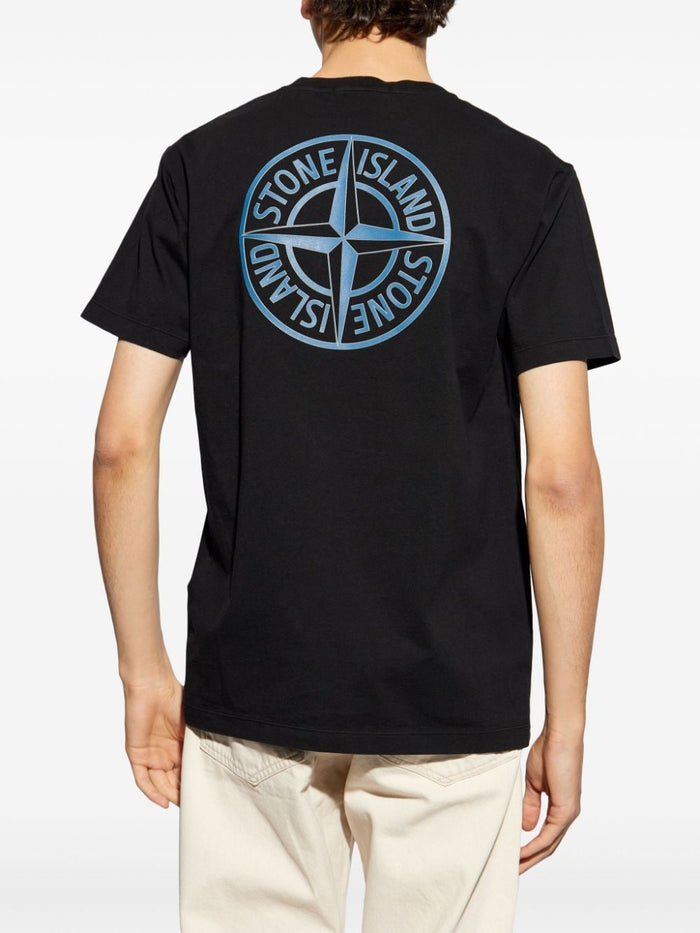 Stone Island T-shirt Black Men's Compass Logo Back 3