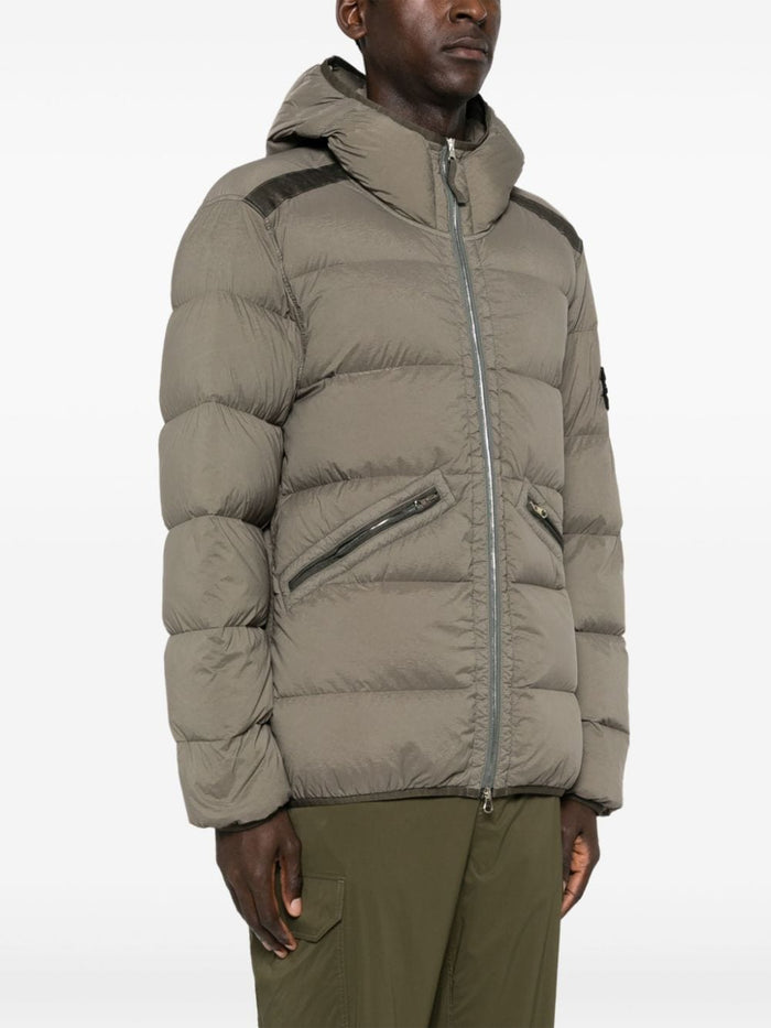 Stone Island Brown Jacket Men Down Jacket Hood 2