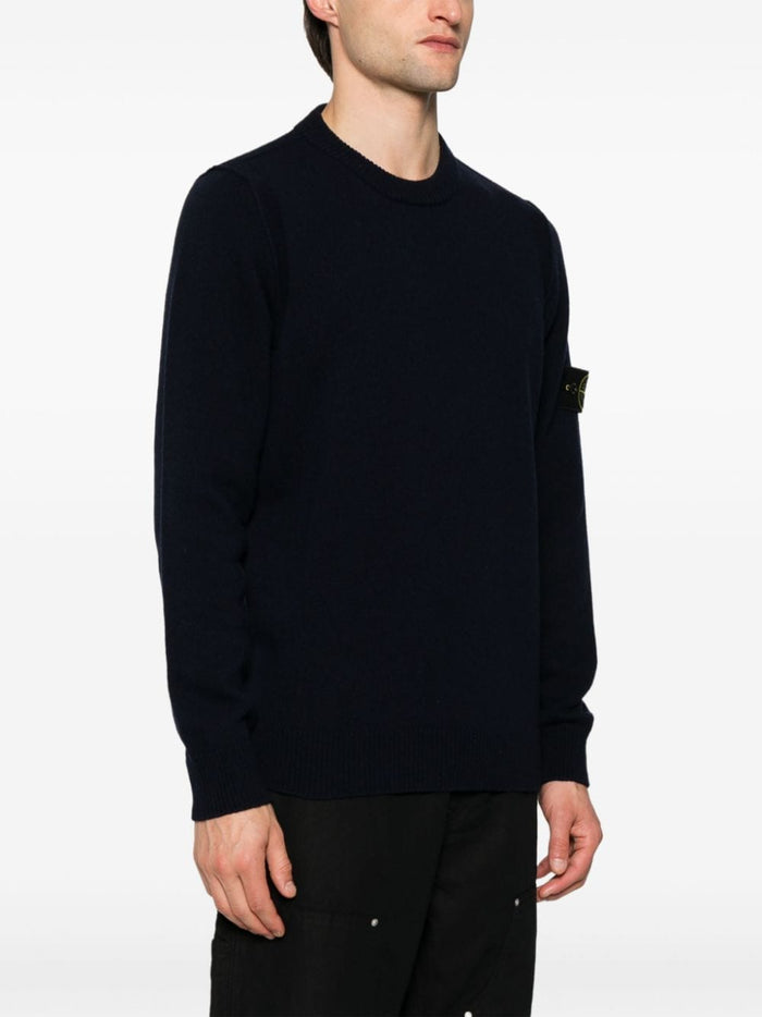 Stone Island Maglia Blu Uomo Girocollo Patch Logo 2