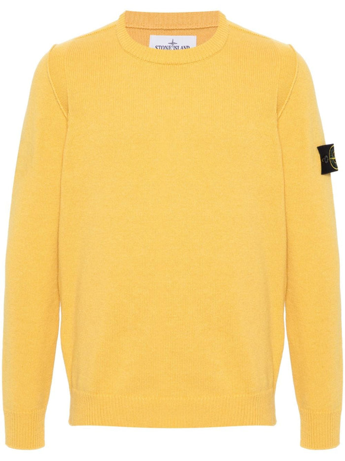 Stone Island Men's Gold Crewneck Patch Logo Sweater 5