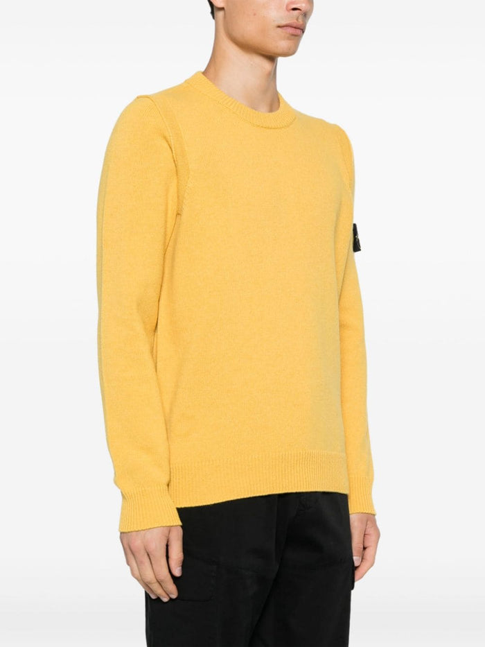 Stone Island Men's Gold Crewneck Patch Logo Sweater 2