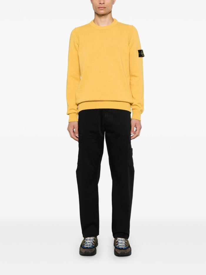 Stone Island Men's Gold Crewneck Patch Logo Sweater 1