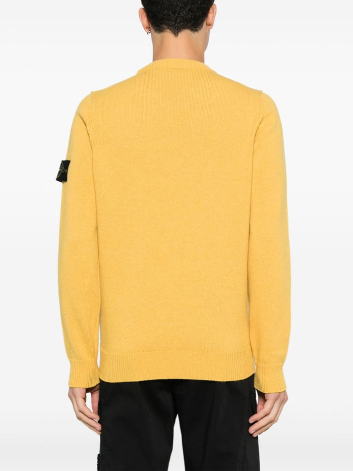 Stone Island Men's Gold Crewneck Patch Logo Sweater 3