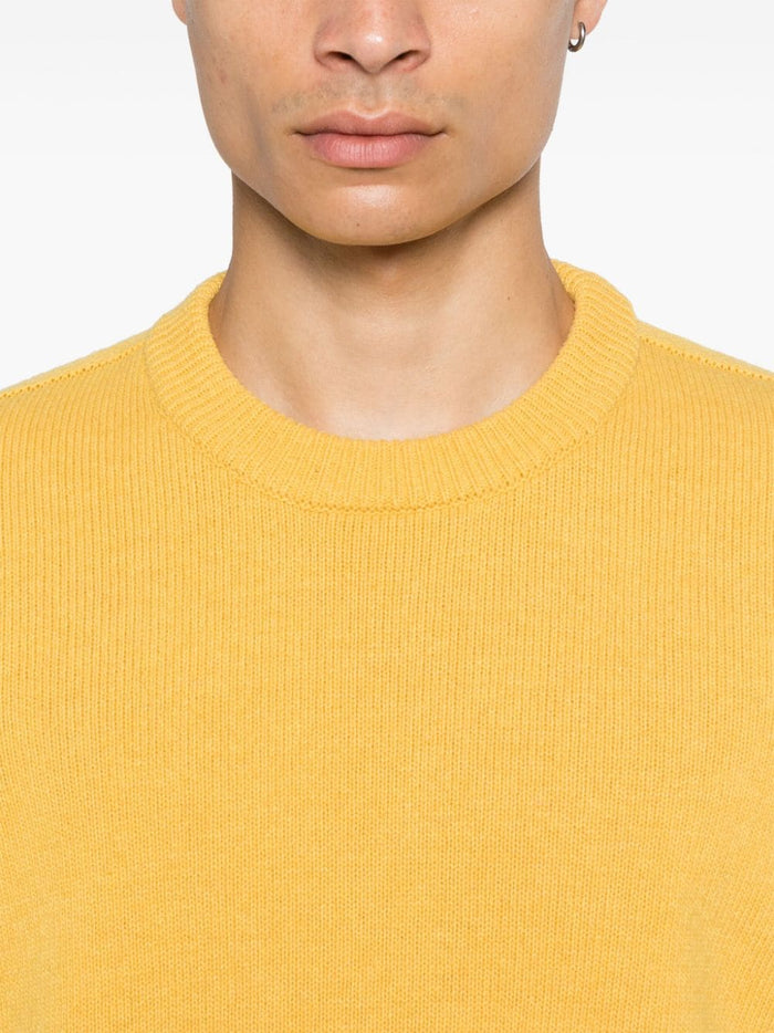 Stone Island Men's Gold Crewneck Patch Logo Sweater 4