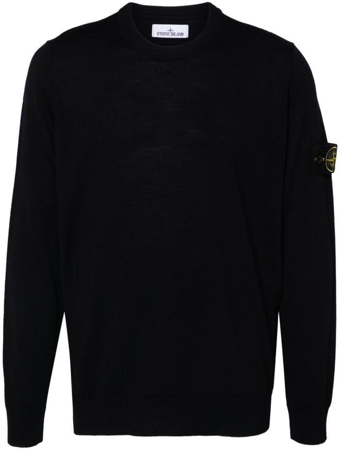 Stone Island Men's Blue Crewneck Sweater Wool Blend 5