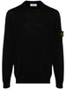 Stone Island Men's Black Crewneck Wool Blend Sweater 5