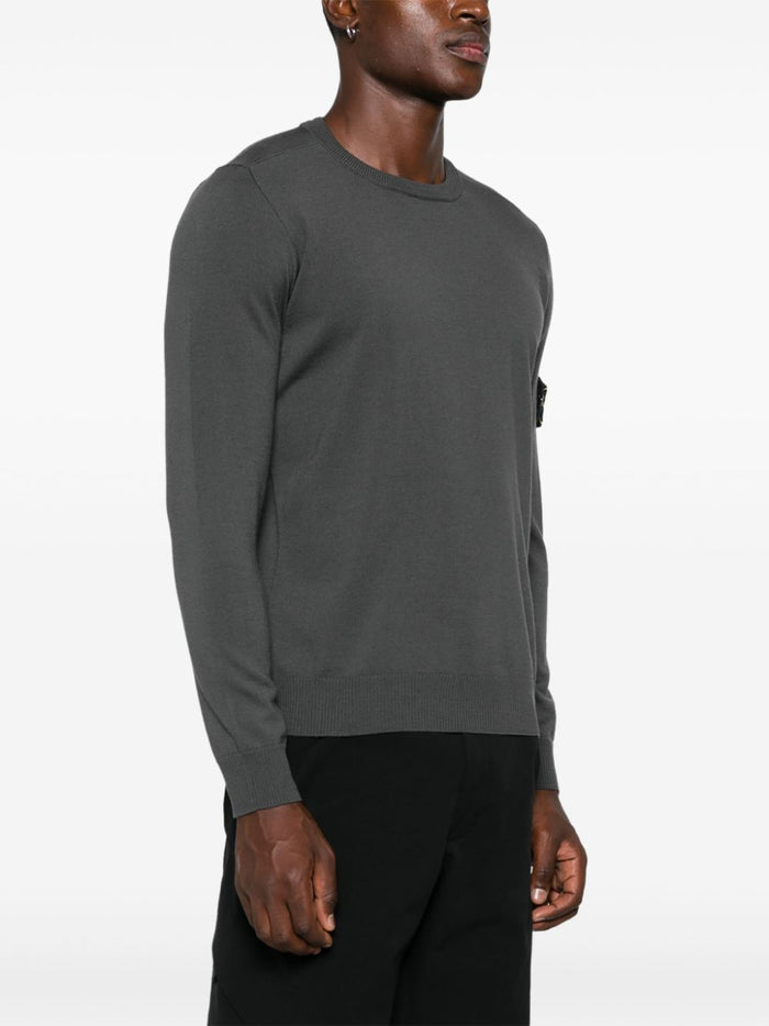 Stone Island Men's Grey Patch Sleeve Sweater 2