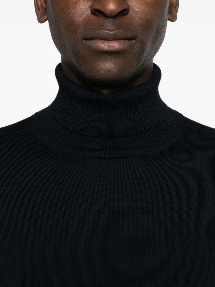 Stone Island Men's Blue Turtleneck Sweater Compass Application 4