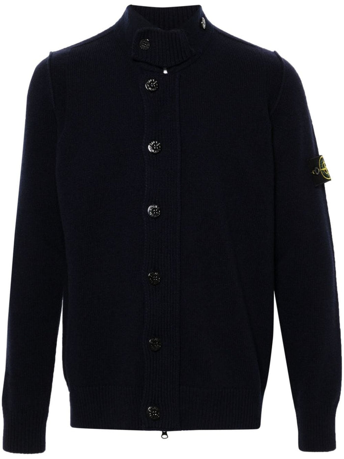 Stone Island Cardigan Blu Uomo Colletto 5