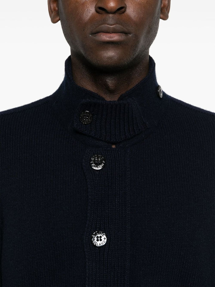 Stone Island Cardigan Blu Uomo Colletto 4