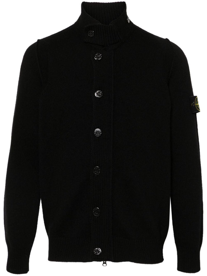 Stone Island Cardigan Nero Uomo Colletto 5