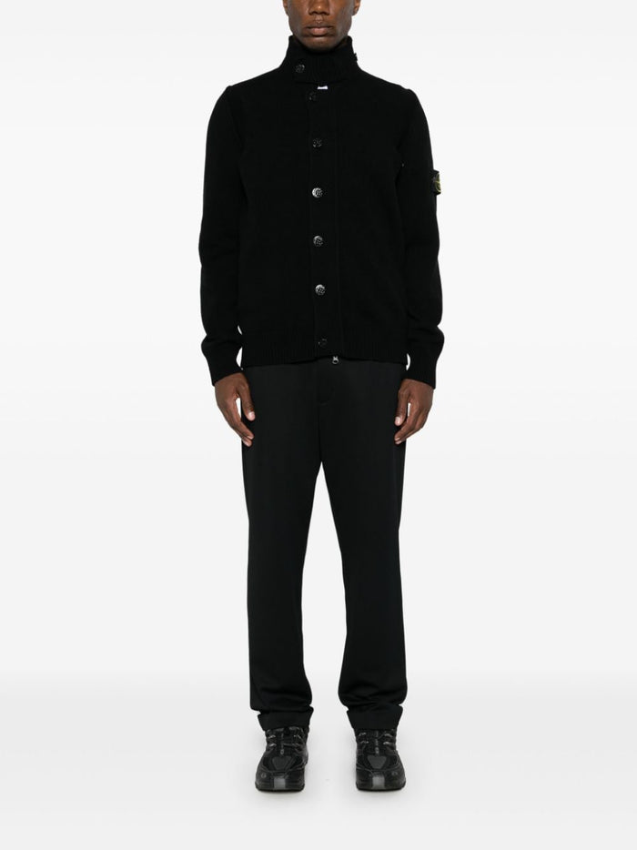 Stone Island Cardigan Nero Uomo Colletto 1