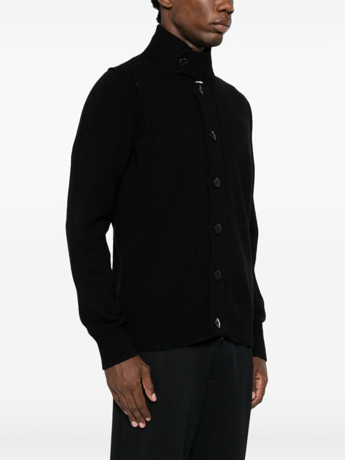 Stone Island Cardigan Nero Uomo Colletto 2