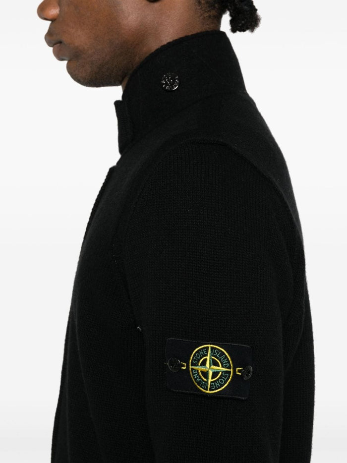 Stone Island Cardigan Nero Uomo Colletto 4