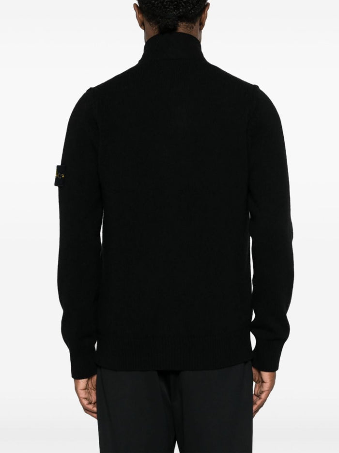 Stone Island Cardigan Nero Uomo Colletto 3