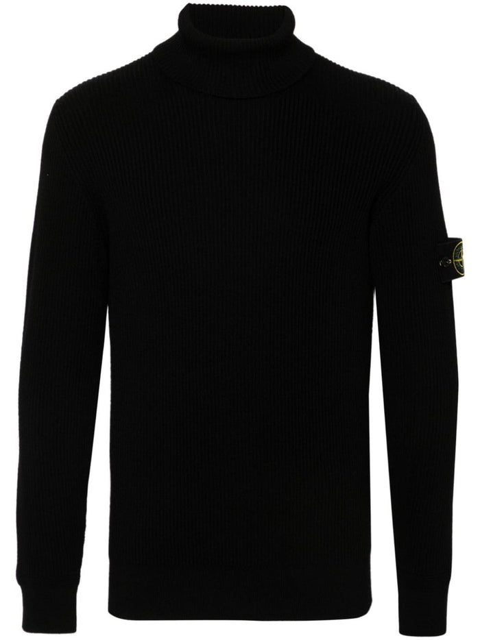 Stone Island Maglia Nero Uomo  Dolcevita a Costine 5