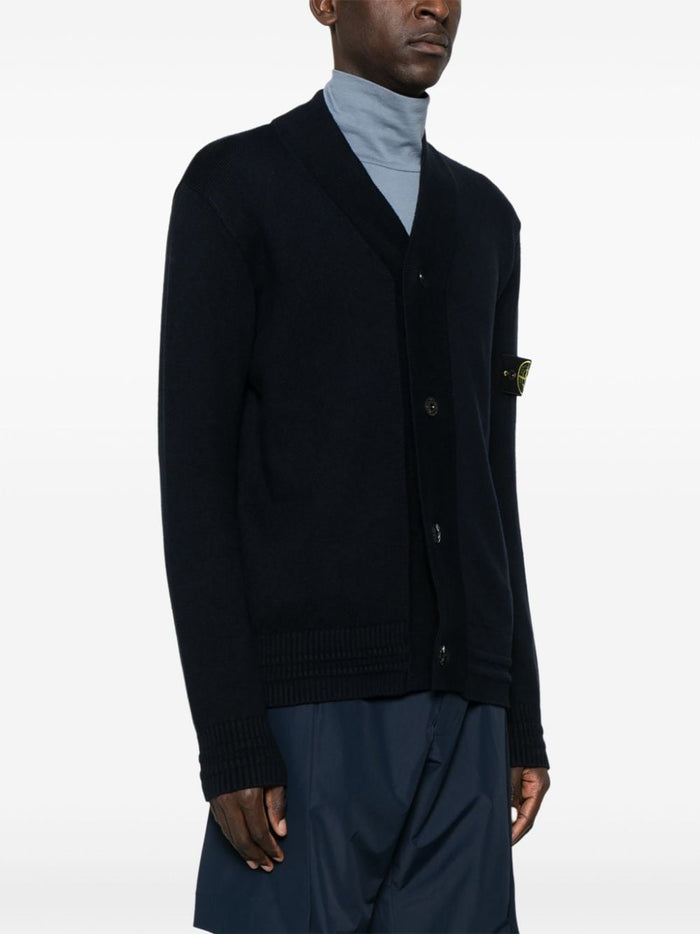 Stone Island Cardigan Blu Uomo Patch Compass 2