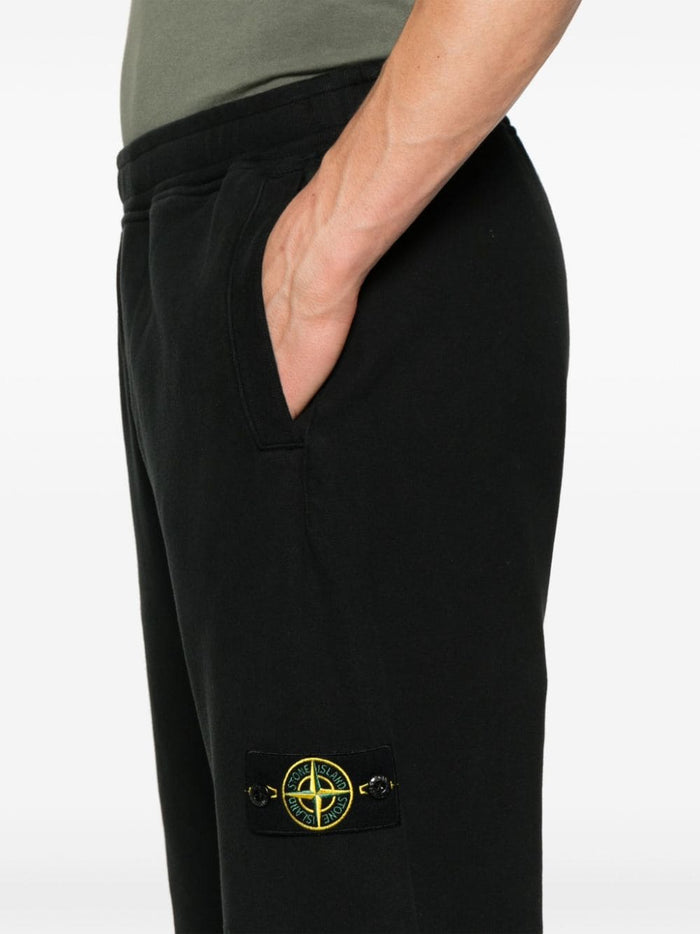 Stone Island Men's Black Track Pants Compass Patch 4