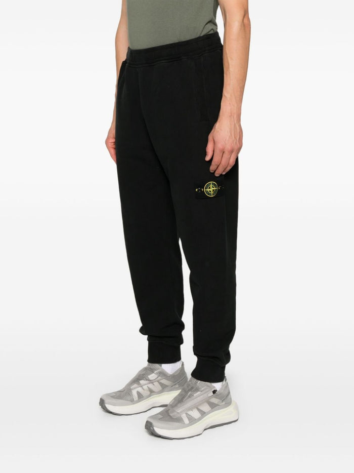 Stone Island Men's Black Track Pants Compass Patch 2