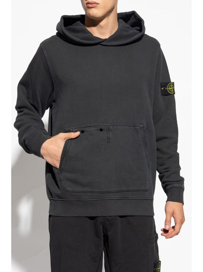 Stone Island Felpa Nero Uomo Cappuccio 2