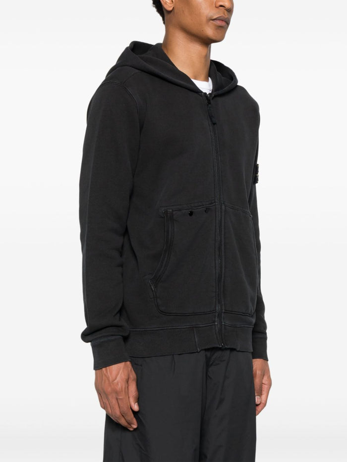 Stone Island Black Men's Hooded Sweatshirt 2