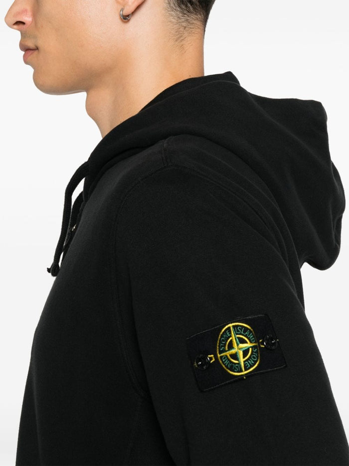 Stone Island Felpa Nero Uomo Cappuccio Zip 4