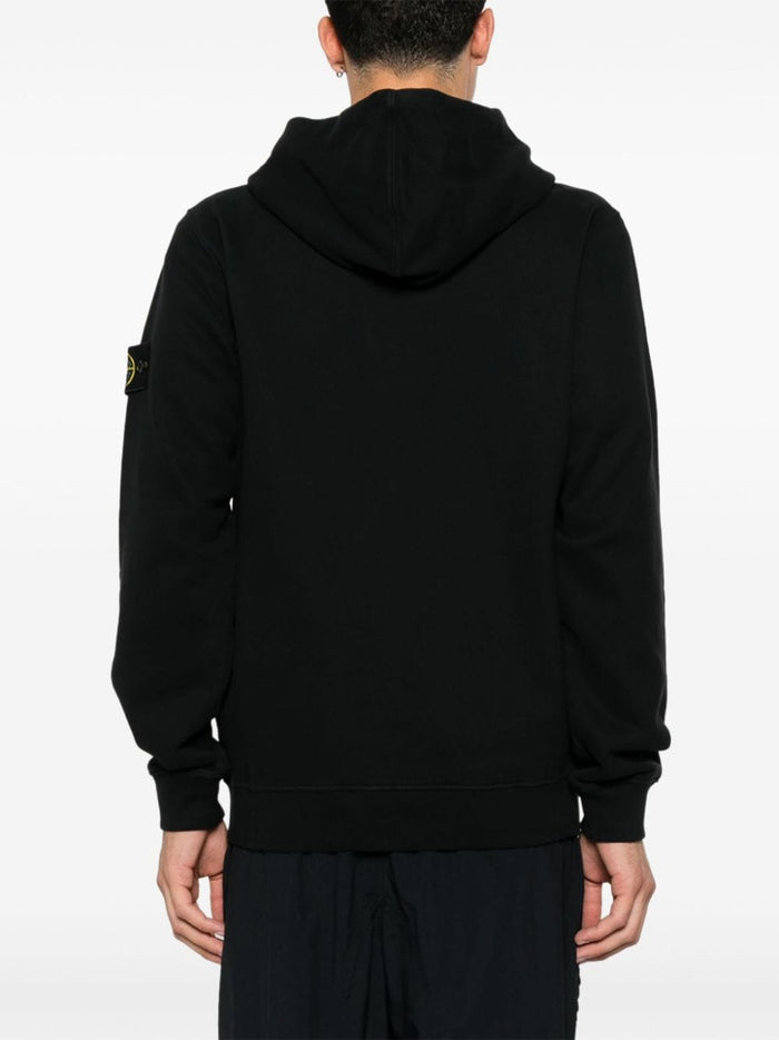 Stone Island Felpa Nero Uomo Cappuccio Zip 3