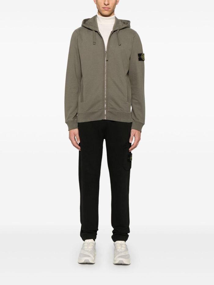 Stone Island Felpa Marrone Uomo Cappuccio con Zip 1