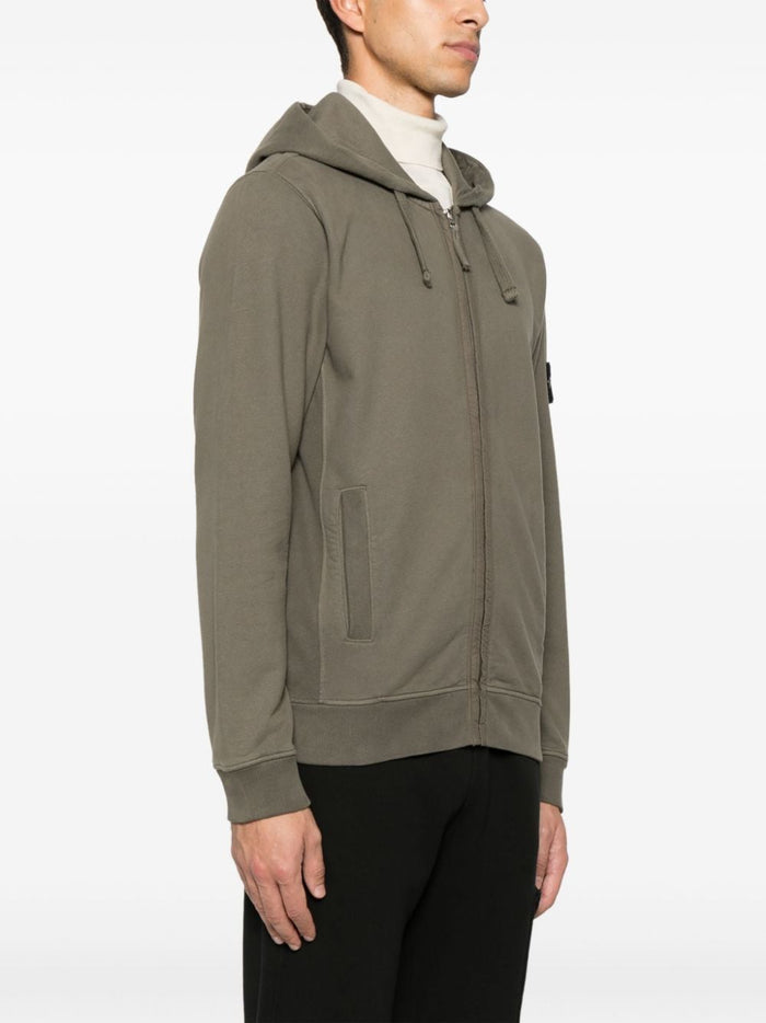 Stone Island Felpa Marrone Uomo Cappuccio con Zip 2