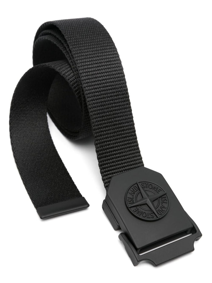 Stone Island Men's Black Belt Compass Logo Plaque 2