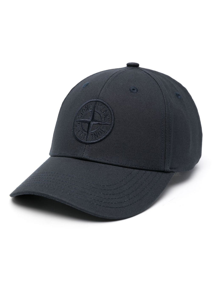 Stone Island Cappello Blu Uomo Ricamo Compass 1