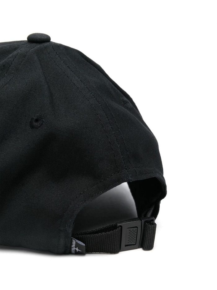 Stone Island Cappello Nero Uomo Ricamo Compass 2