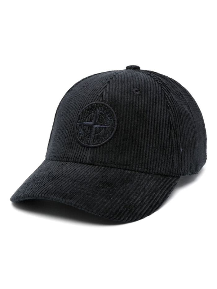 Stone Island Cappellino Blu Uomo Velluto Millerighe 1