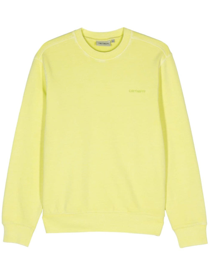 Carhartt Felpa Giallo Uomo Ricamo Micro Logo 1