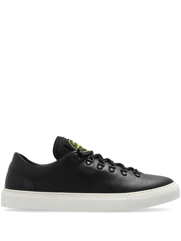 Stone Island Sneakers Nero Uomo Linguetta Ricamo Compass 3