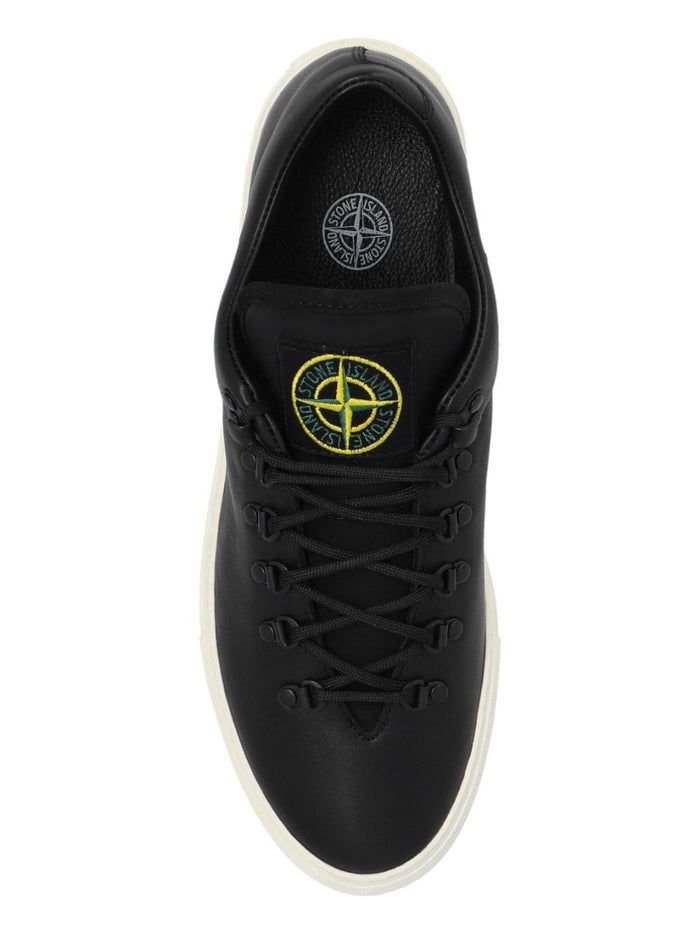 Stone Island Sneakers Nero Uomo Linguetta Ricamo Compass 4