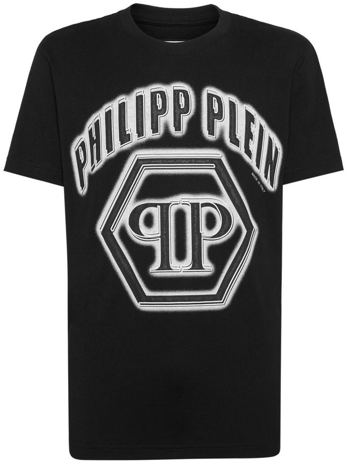 Philipp Plein T-shirt Nero Uomo Stampa Logo 3D 5