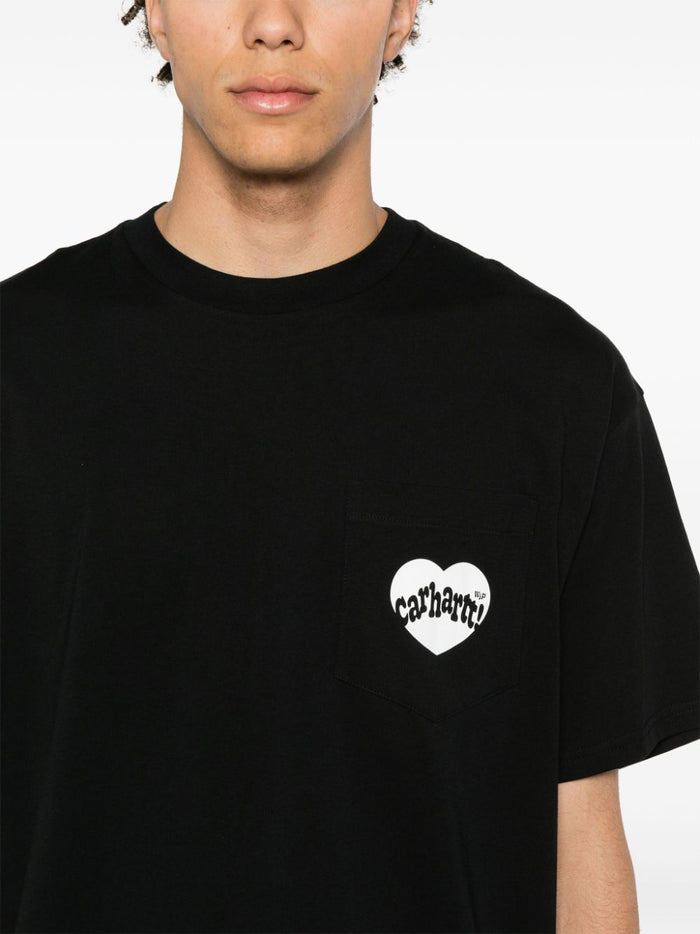 Carhartt Black Men's T-shirt Pocket with Heart Logo 4