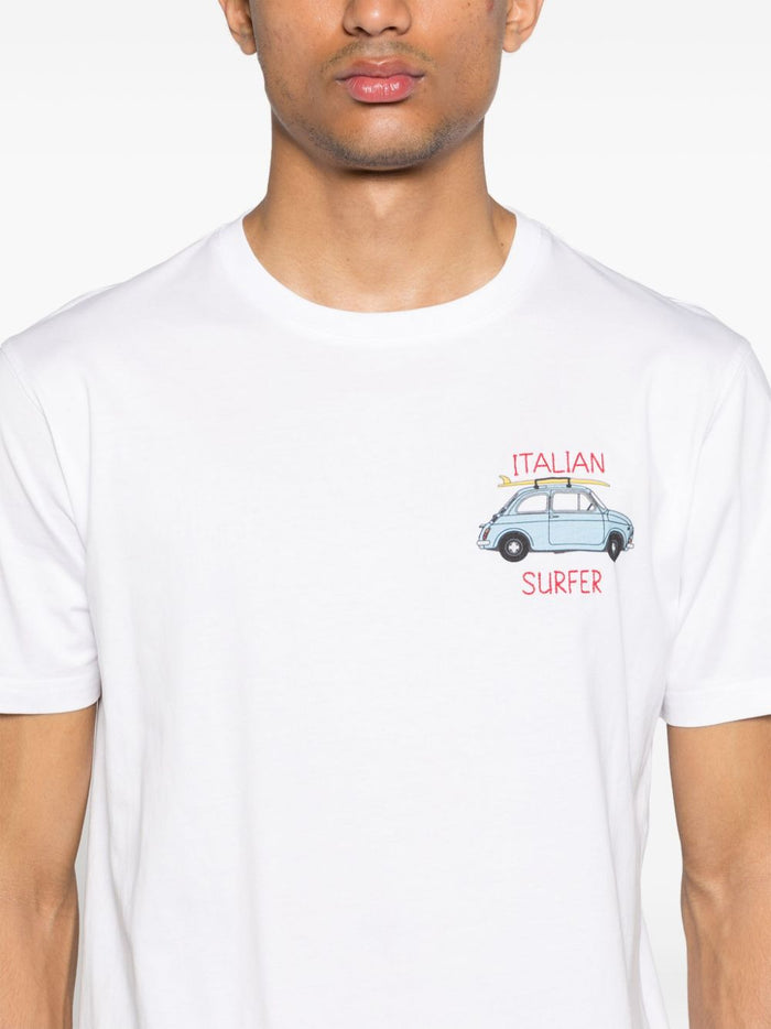 Mc2 Saint Barth White Men's T-shirt with Italian Surfer motif 4