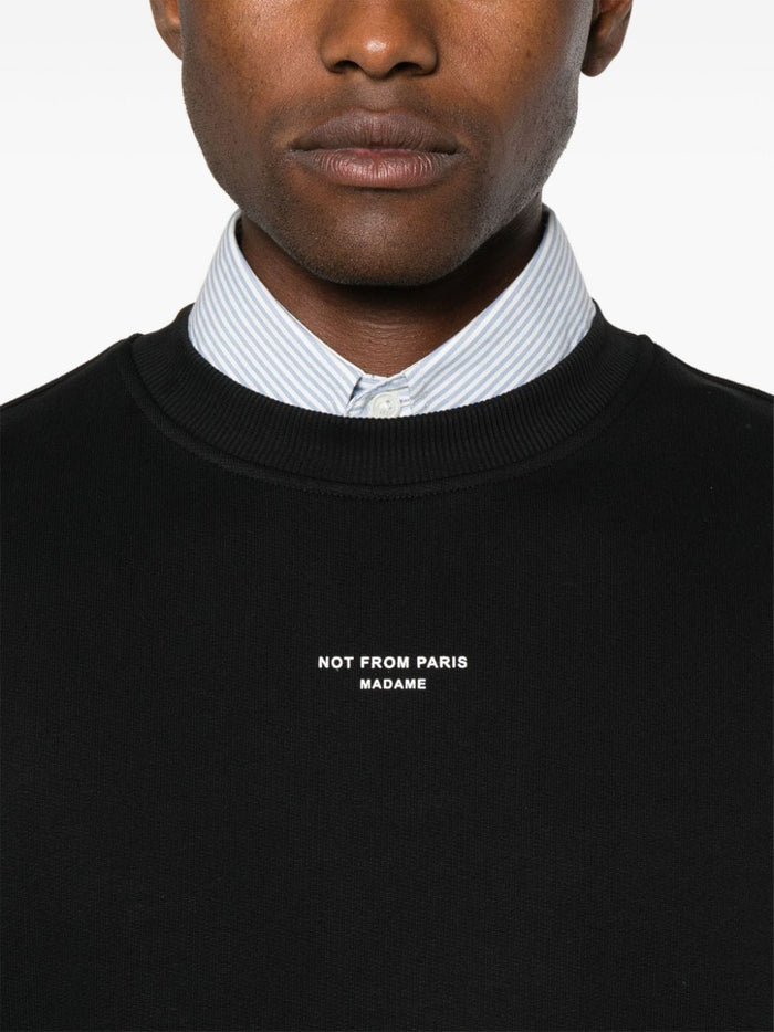 Drole De Monsieur Black Men's Crewneck Sweatshirt Not From Paris Madame 4