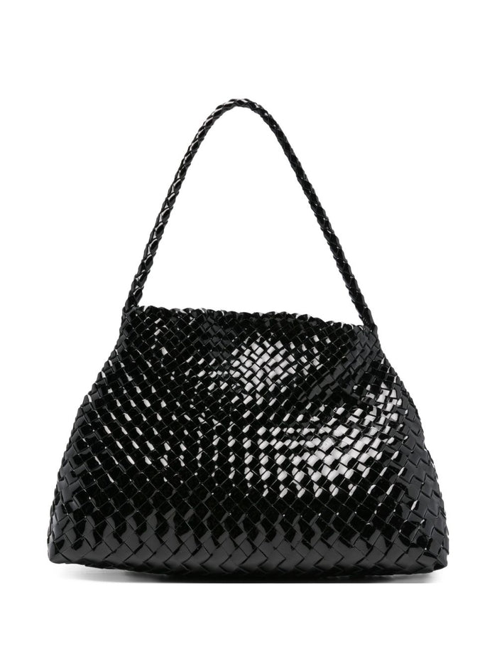 Dragon Diffusion Borsa Nero Donna Motivo Intrecciato Lucido 1