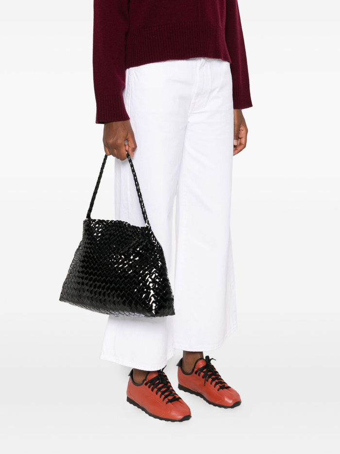 Dragon Diffusion Borsa Nero Donna Motivo Intrecciato Lucido 3